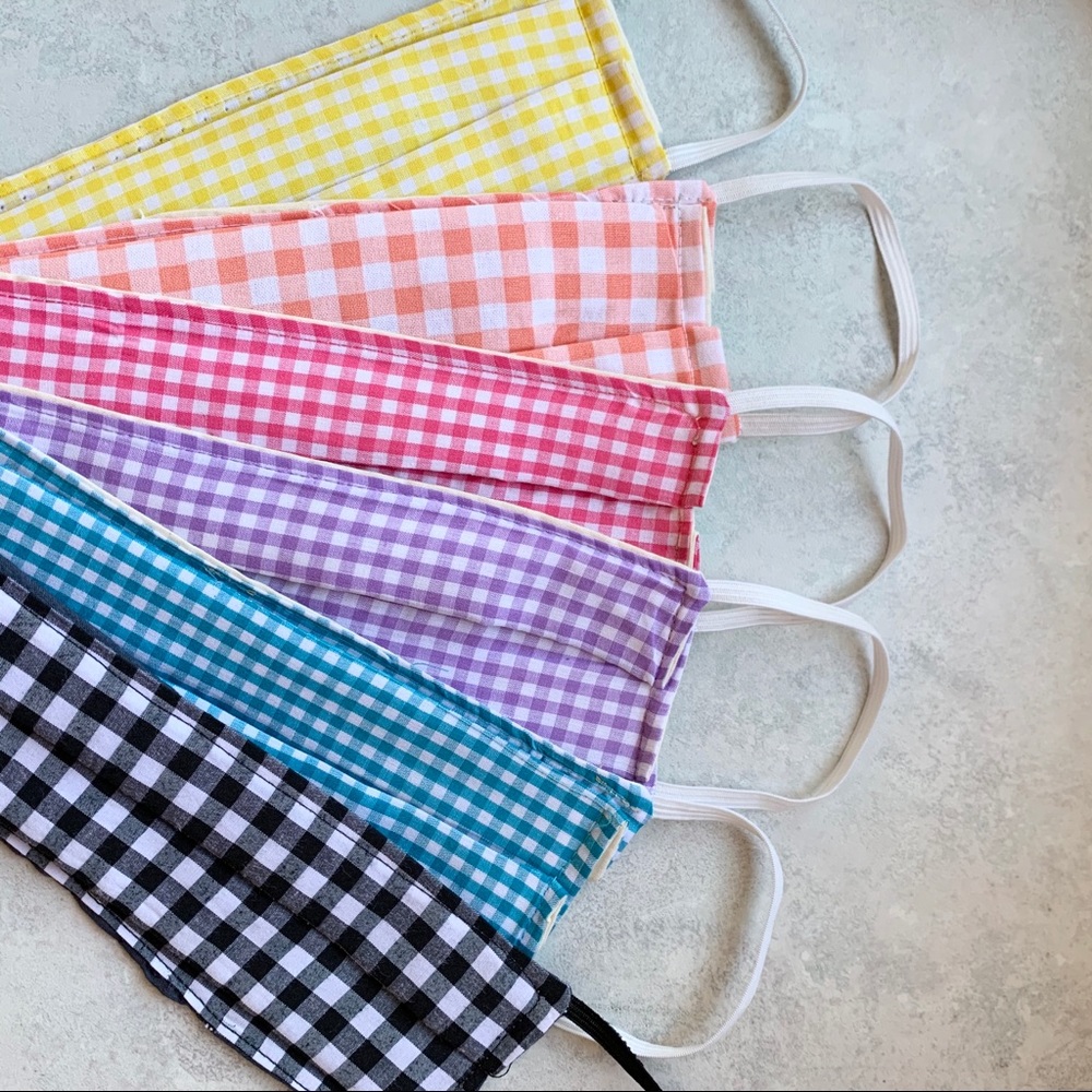 Gingham / checkered face masks (adult & kids)